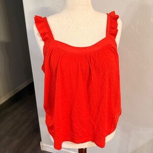 Banana Republic Red Ruffle Sleeve Camisole. Size Large